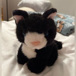 black and white kitty stuffed animal